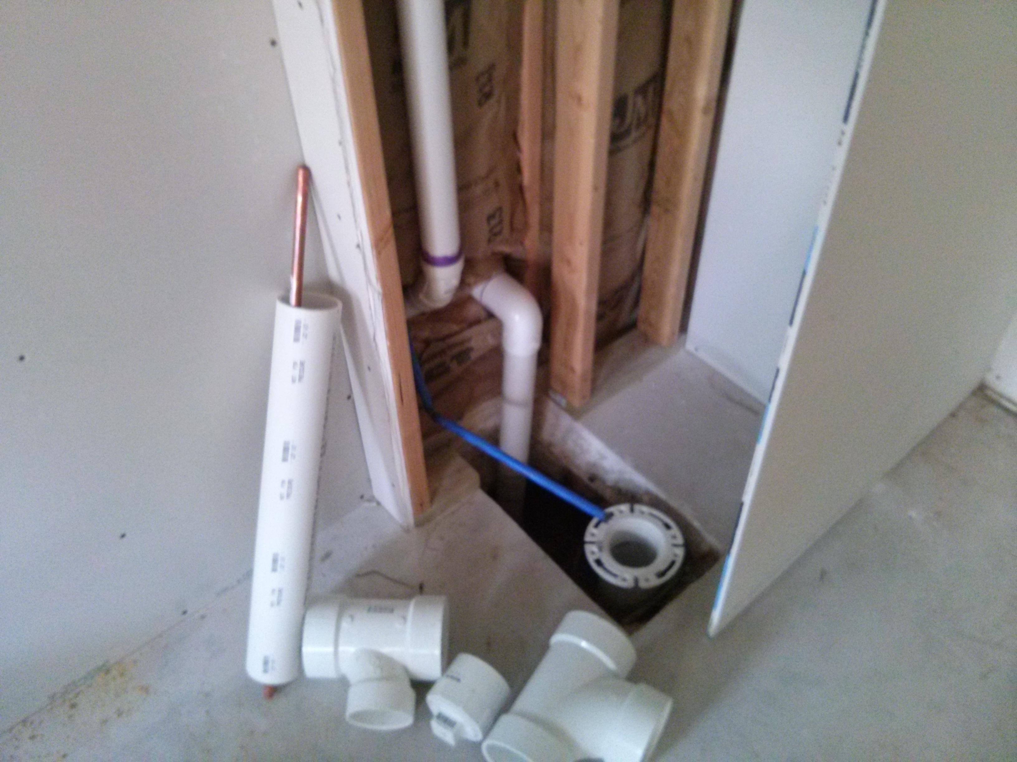 Plumbing rough in and sheetrock installation