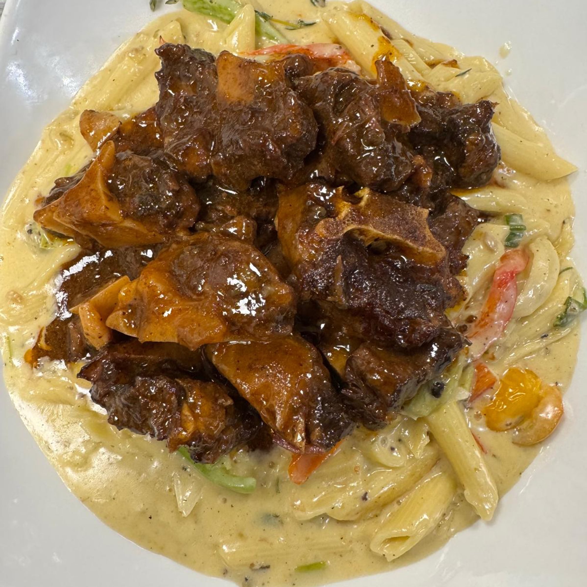 Jerk Pasta with Oxtail