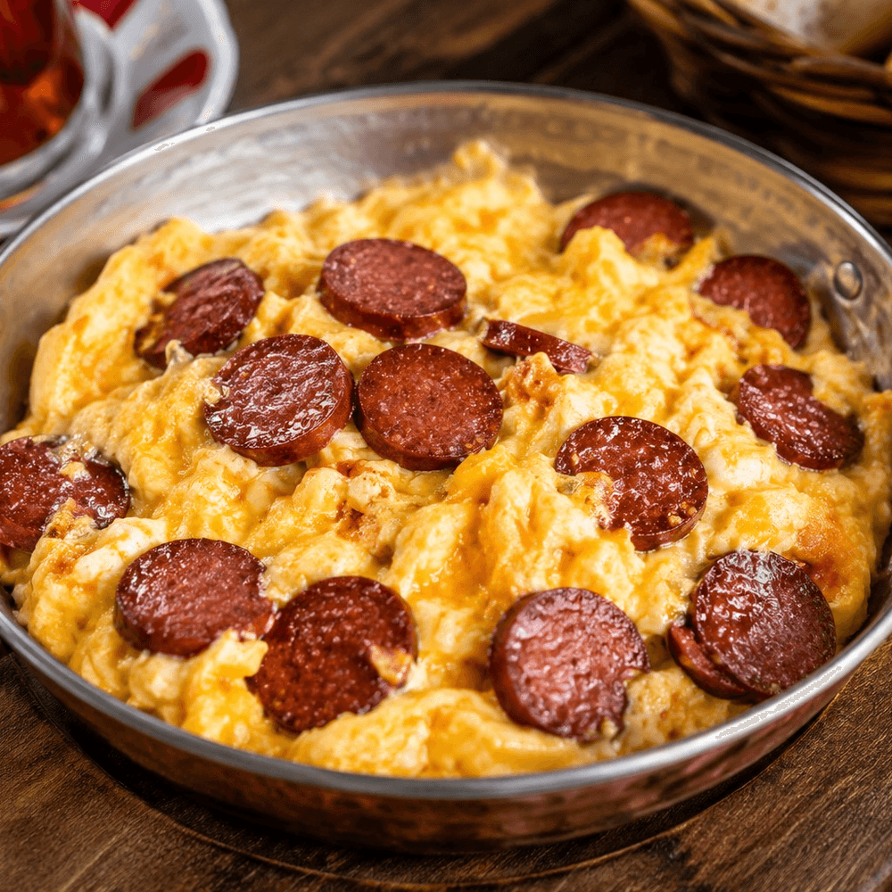 Scrambled Eggs With Turkish Sausages