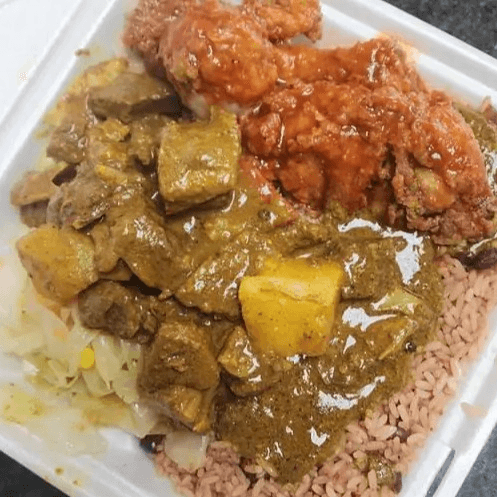 Curry Goat & Fry Chicken Combo