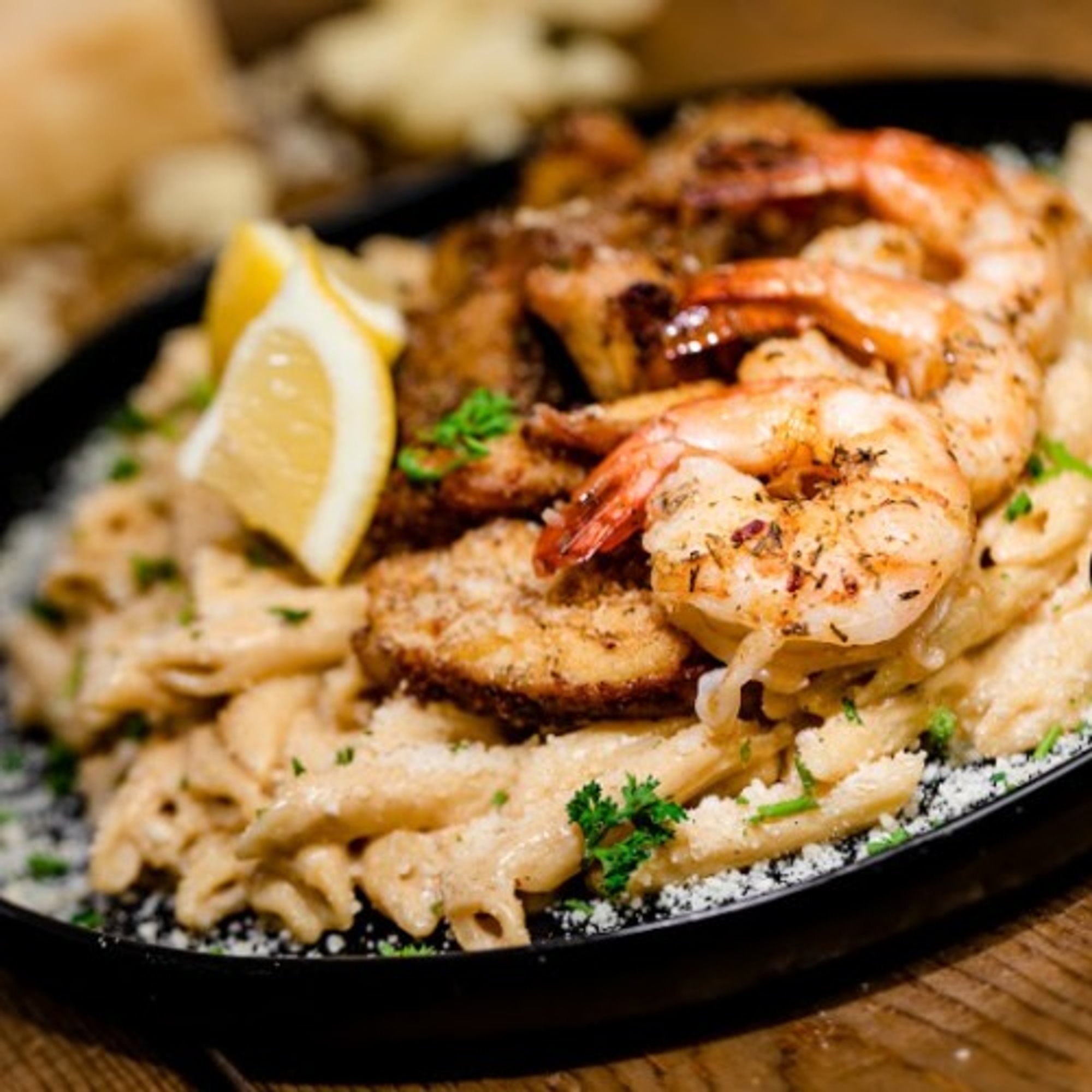 Jerk Chicken & Shrimp Pasta