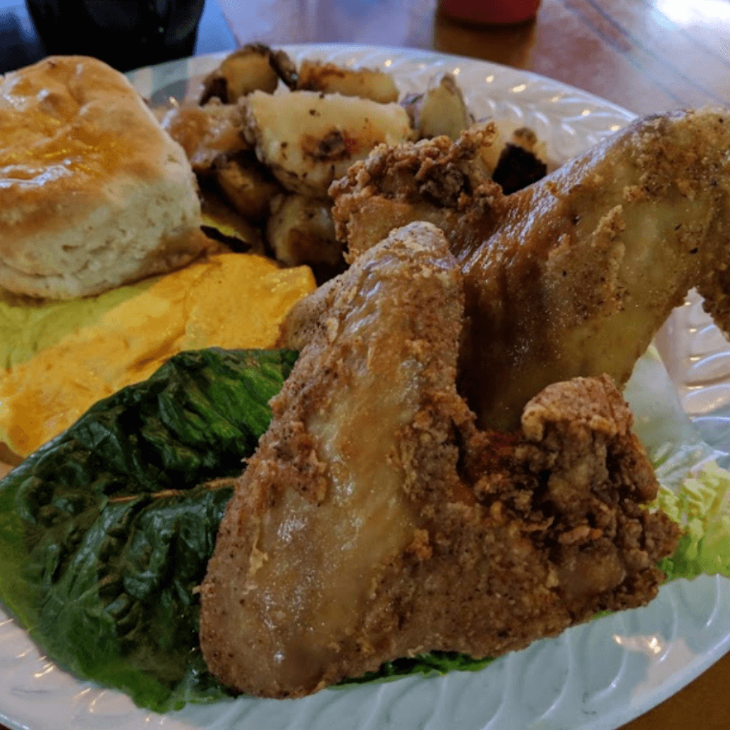 Waffle Breakfast with 2 wings