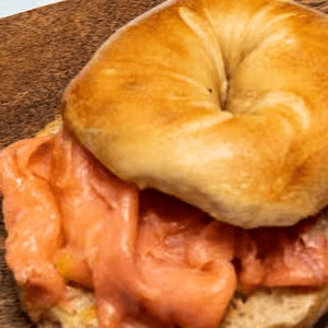 Sliced Lox on a Bagel