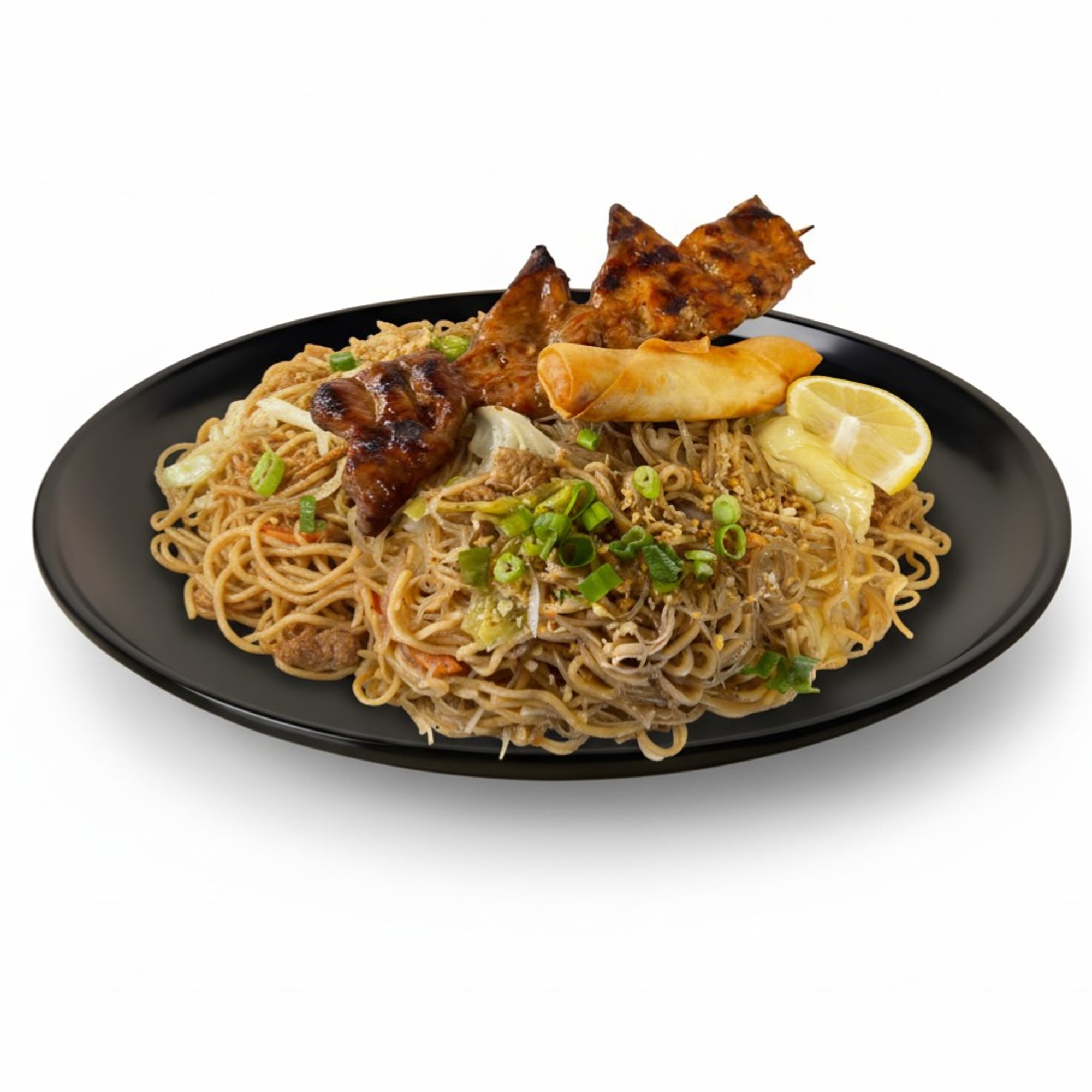 C2 - Subic Pancit with 1 Piece Lumpia & 1 Stick Skewer BBQ