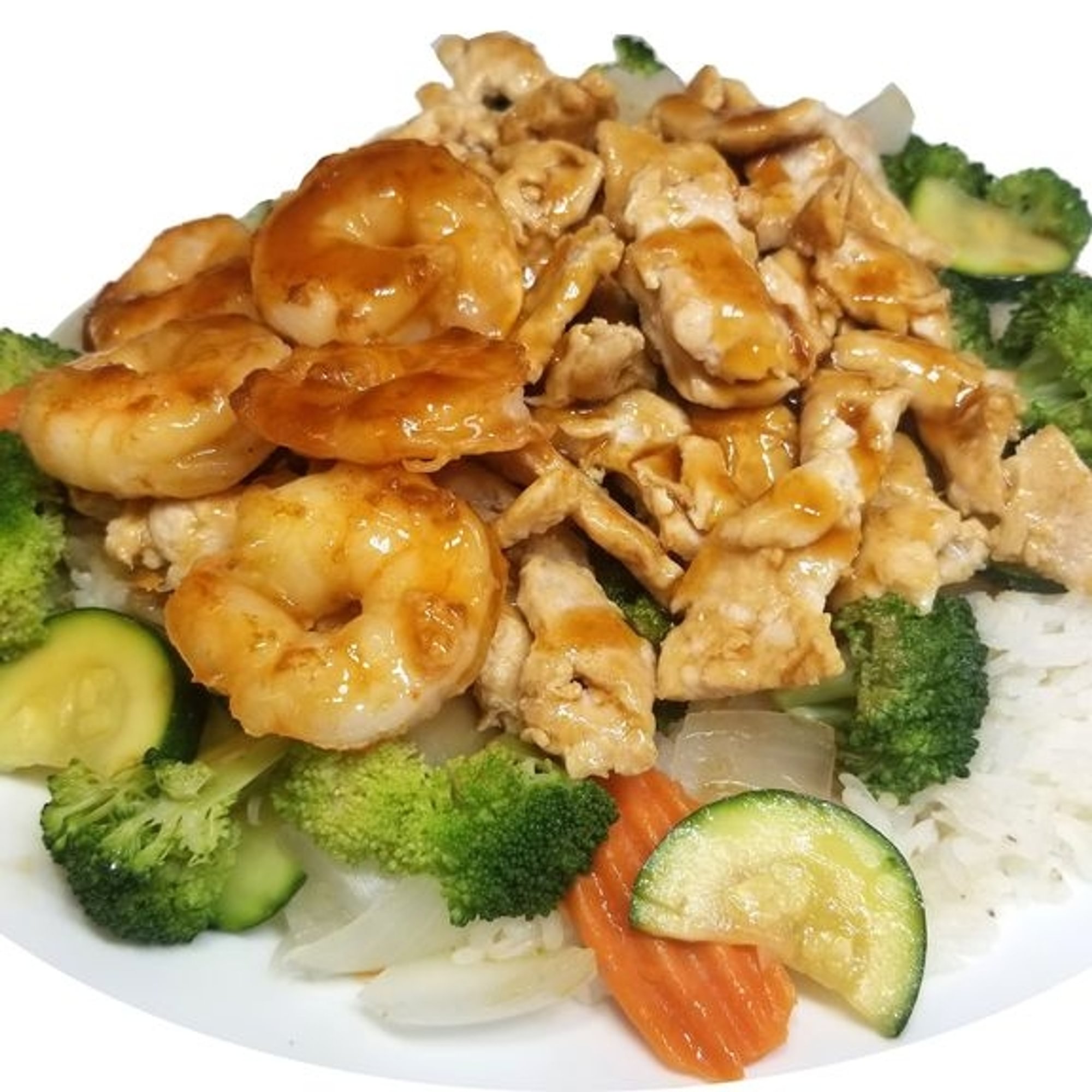 A6. Chicken & Shrimp Teriyaki Bowl (D)