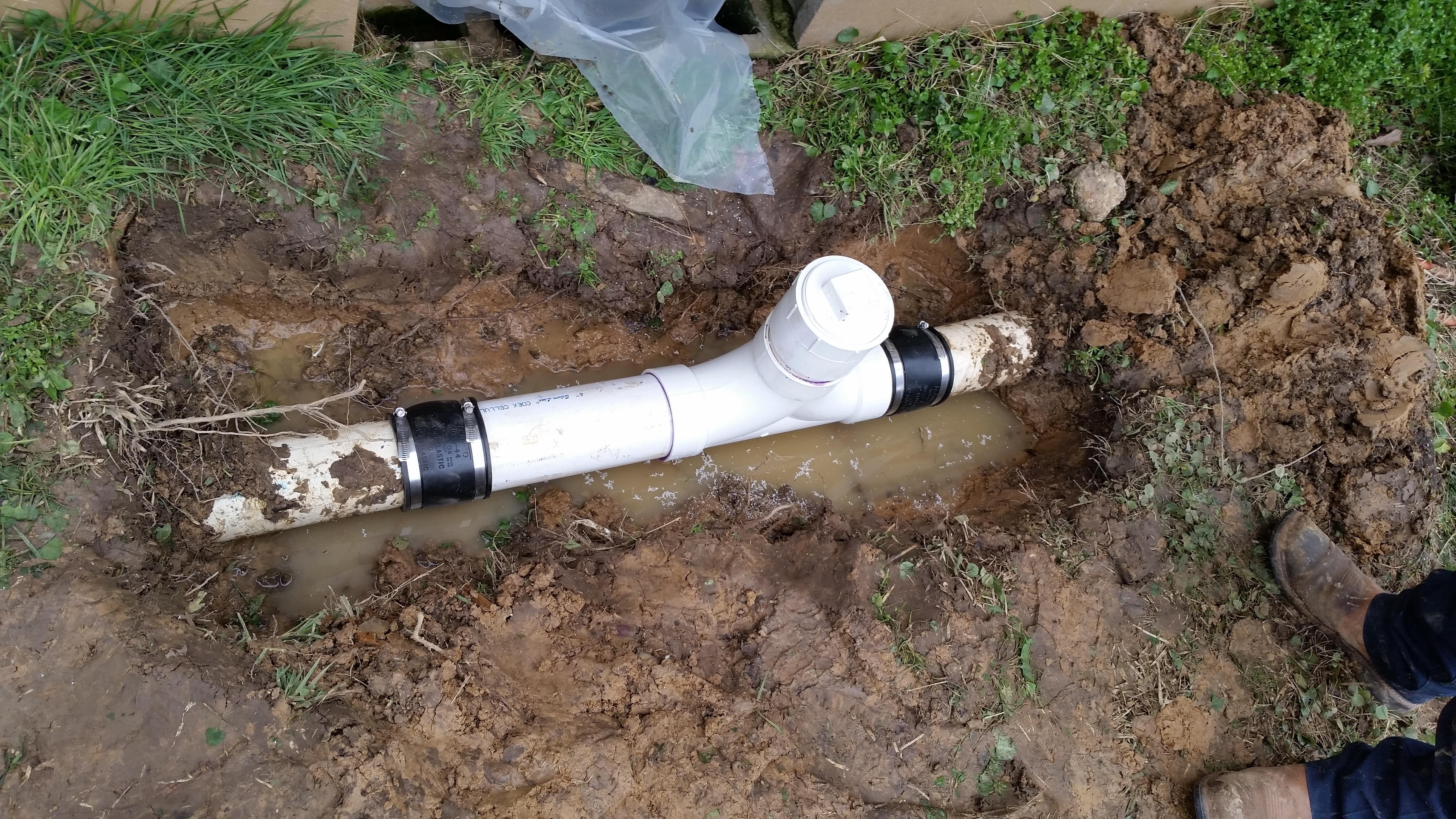 A new sewer line was installed and cleanout access added to make drain cleaning and video scanning easier and more effective.