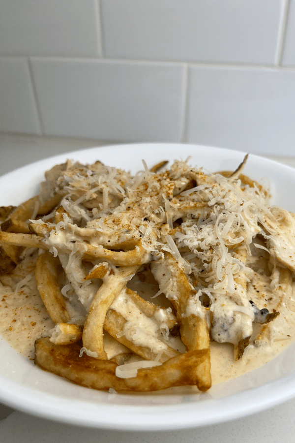 Cajun Fries Chicken Alfredo Pasta