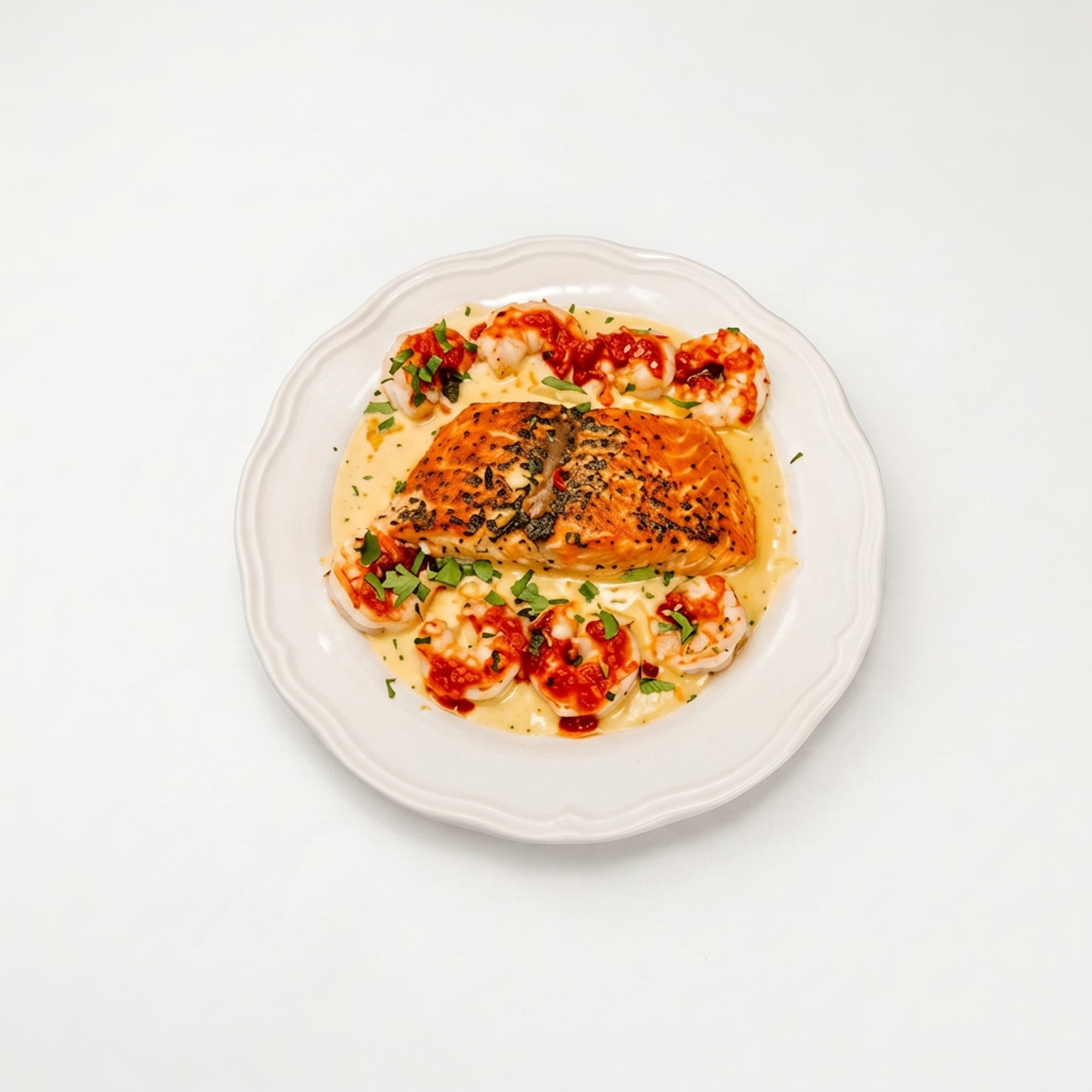 Salmon Fundido Salsa de Queso (Salmon on Cheese Sauce)