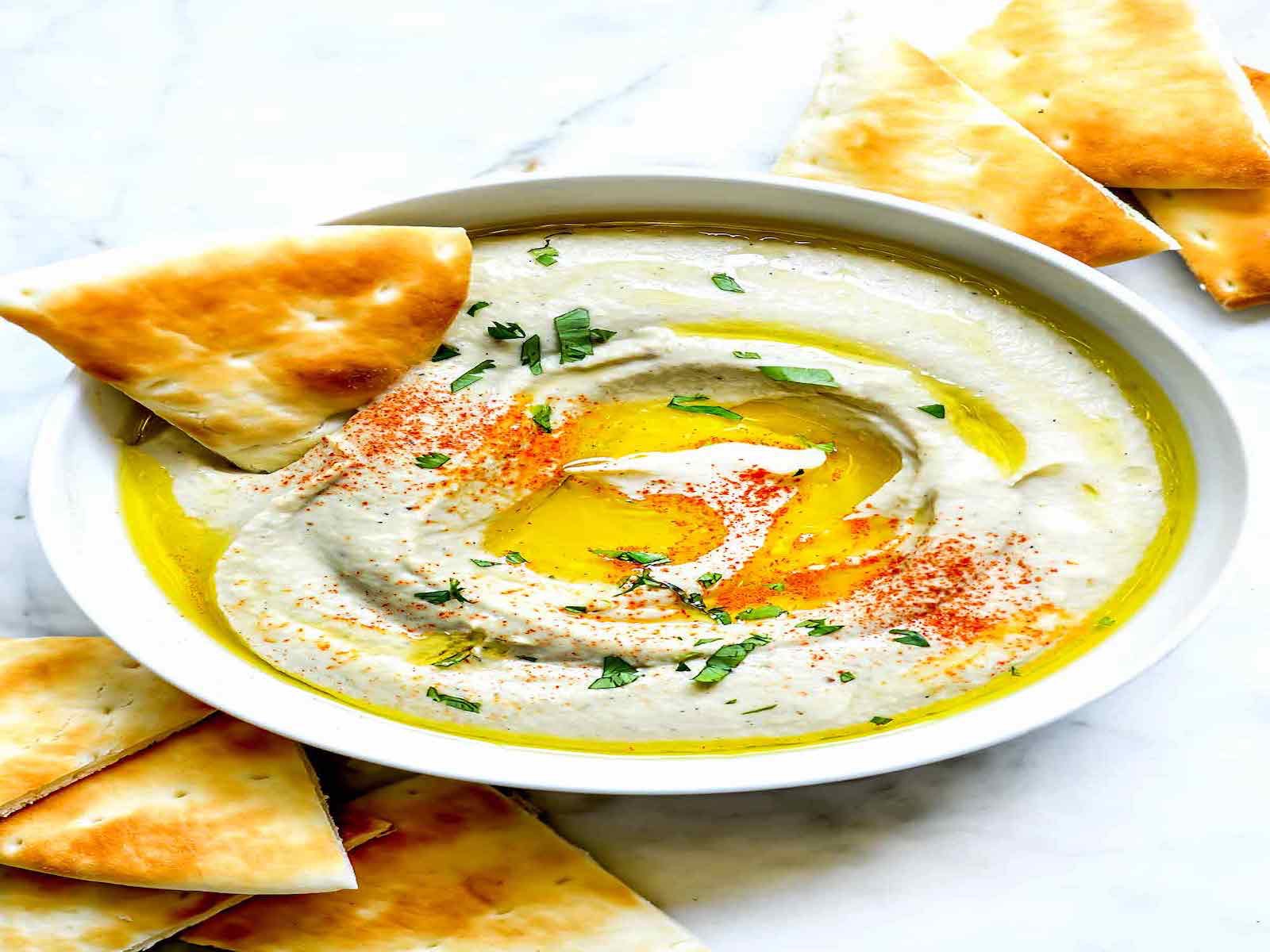 Baba Ghanoush + Pita Pita Bread or Pita Chips