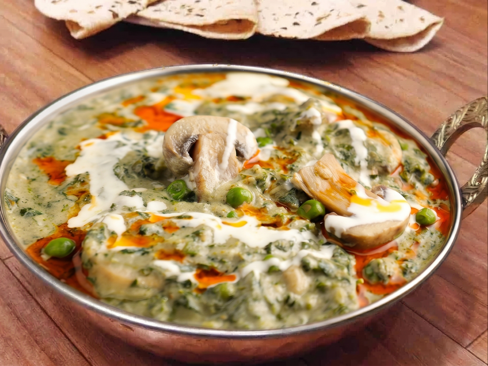 Mushroom Methi Malai Matar