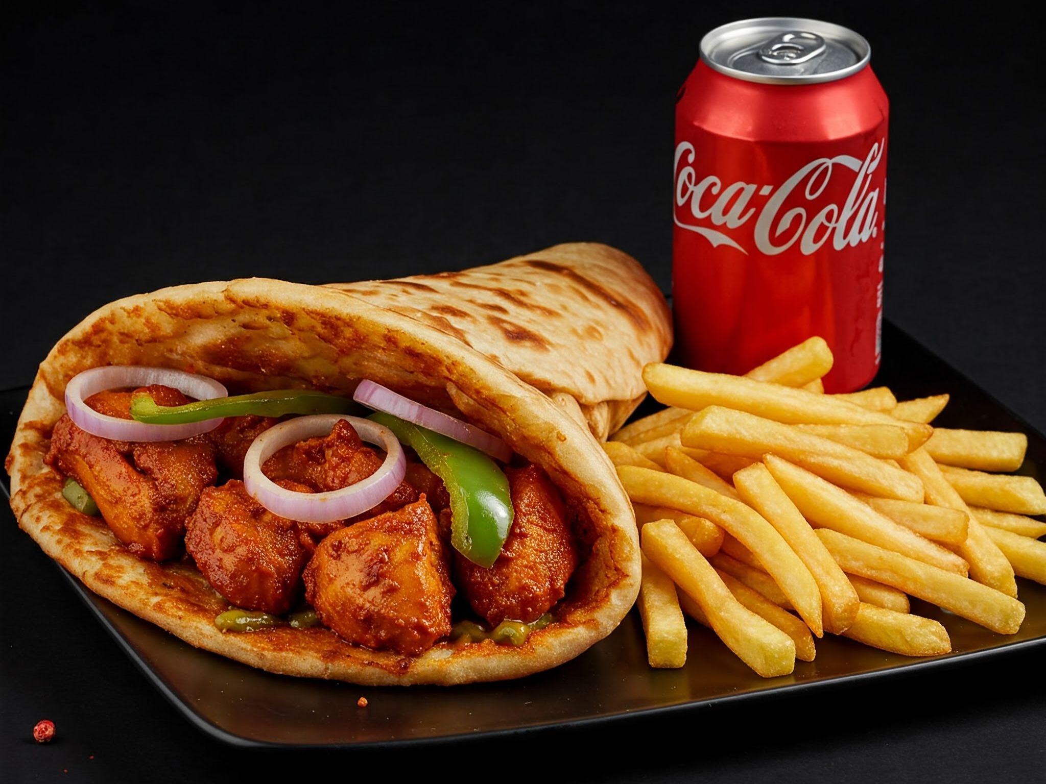 Chicken Tikka Roll Meal
