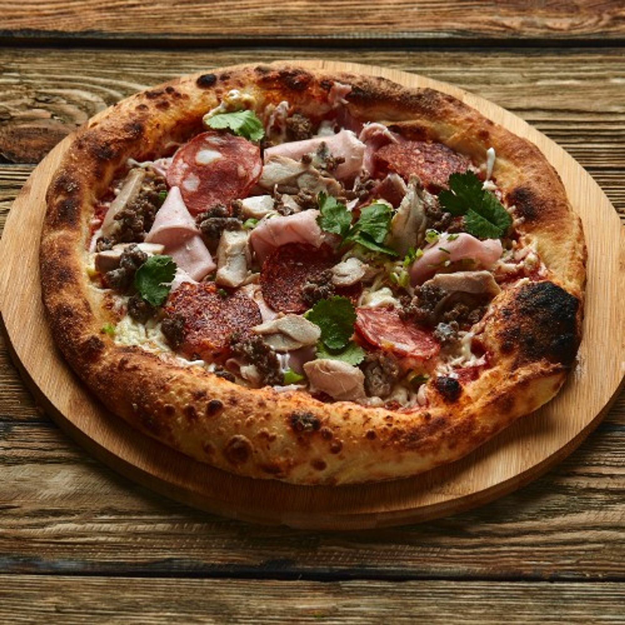 Pepperoni, Sausage & Ham Stuffed Pizza (16")