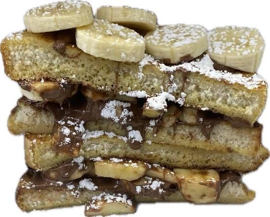 French Toast Choco Bananas Stuffed with Nutella and Bananas