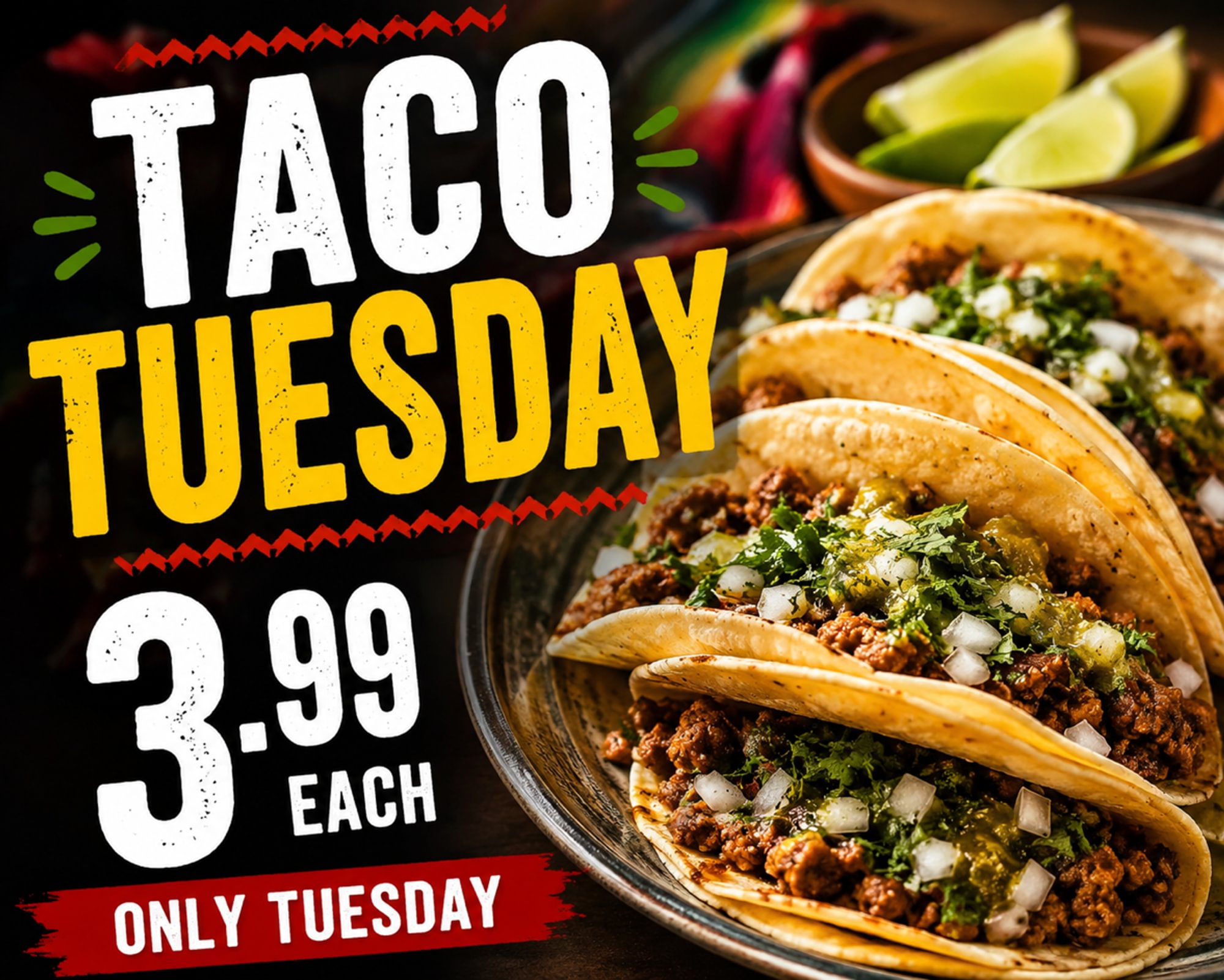 Seasoning BEEF Tacos Flour Tortillas Cheese Pico De Galo Shredded Lettuce And Spicy Sauce