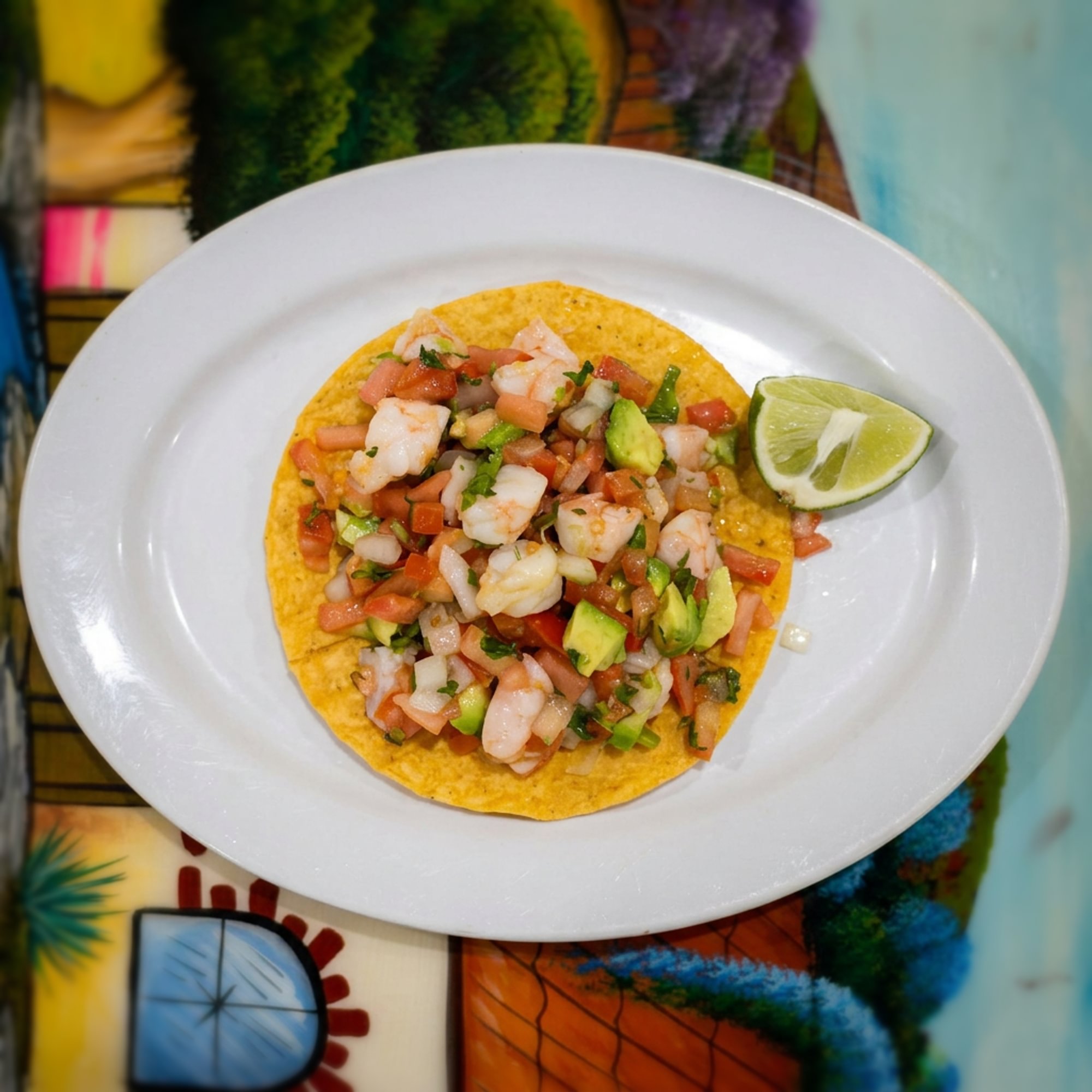 Tostada Ceviche Shrimp