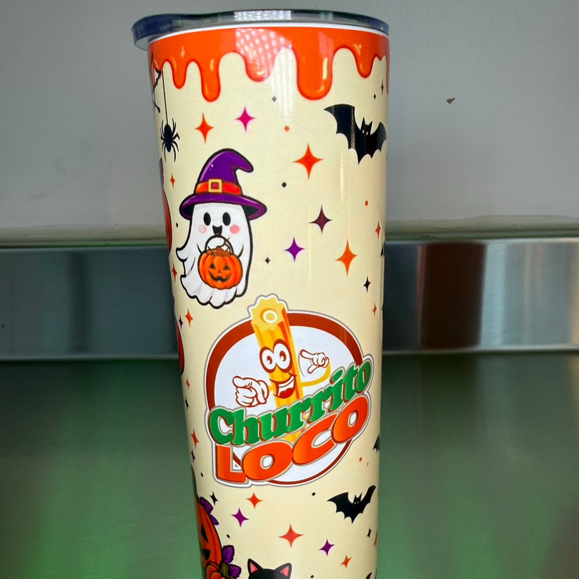 Halloween Tumbler Biege n Orange