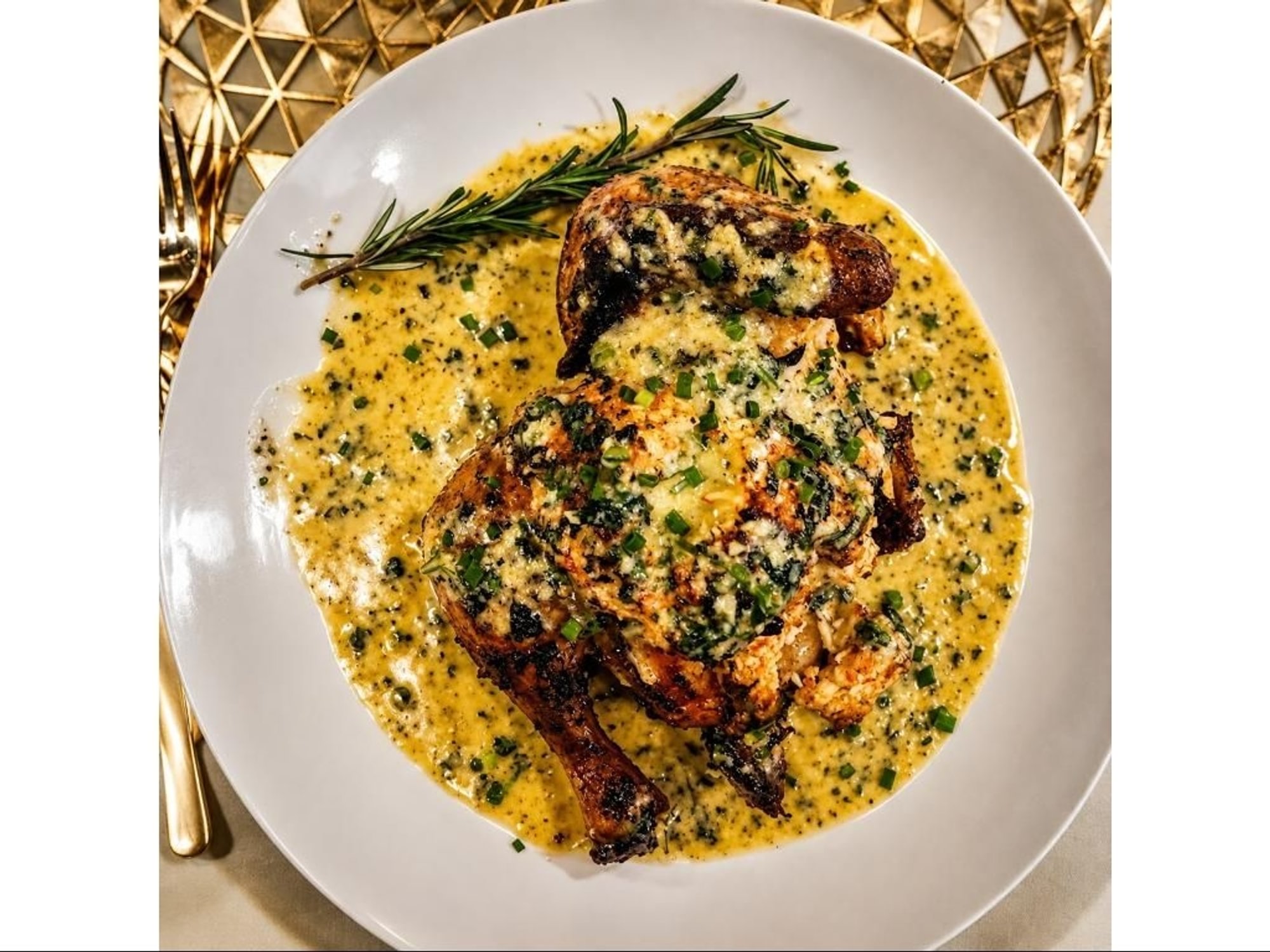 Roasted Chicken with Lobster & Crab Stuffing