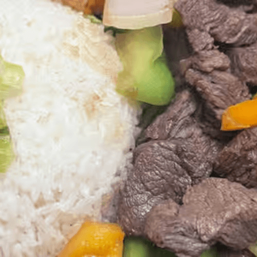 Shaky Beef with Bell Peppers & White 20 Onions / Cơm Bò Lúc Lắc