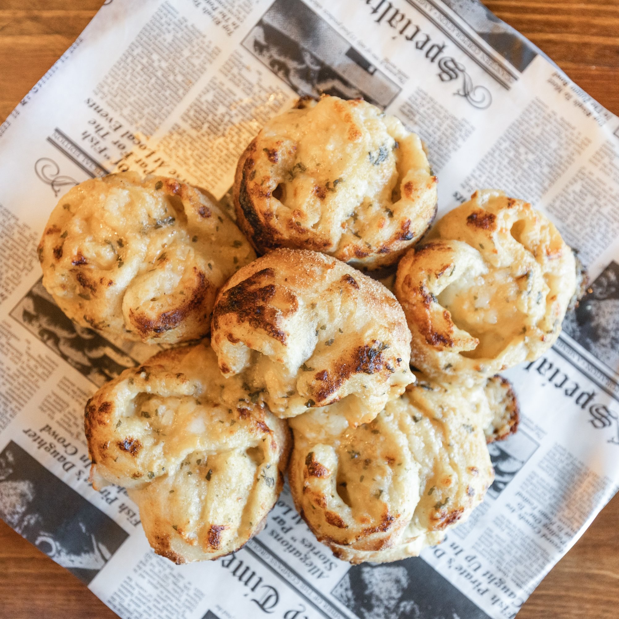 Cheesy Garlic Spirals