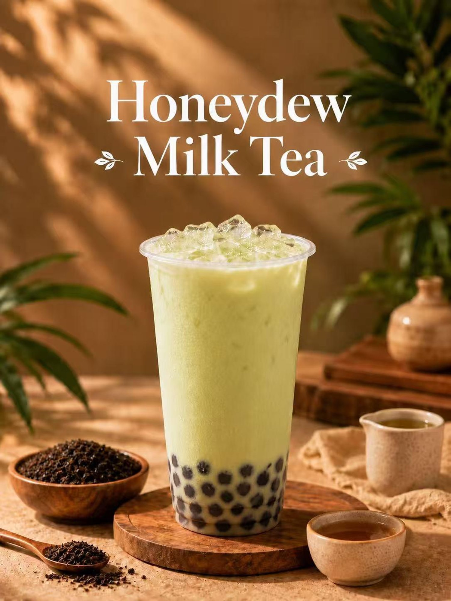 Honeydew Boba Milk Tea