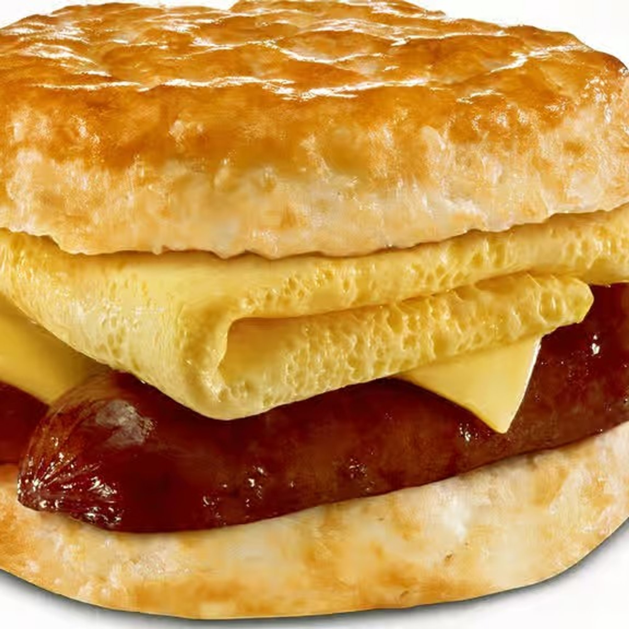 Smoked Sausage Egg and Cheese Biscuit