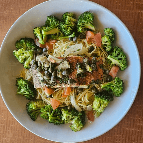Salmon Angel Hair and Broccoli