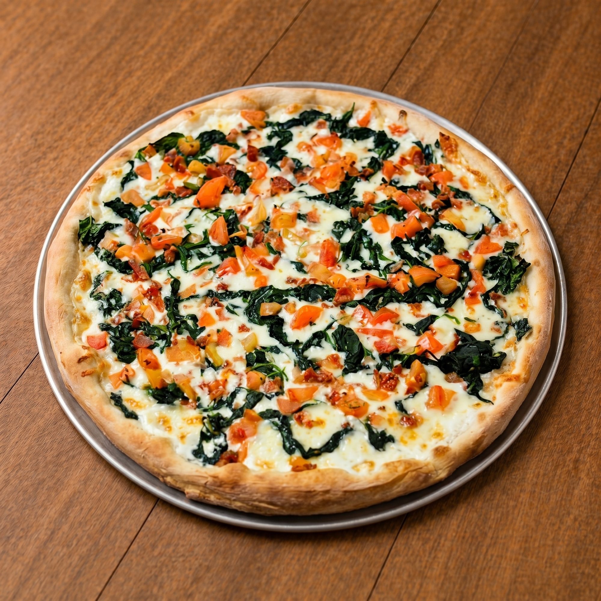 Spinach & Bacon Deluxe Pizza