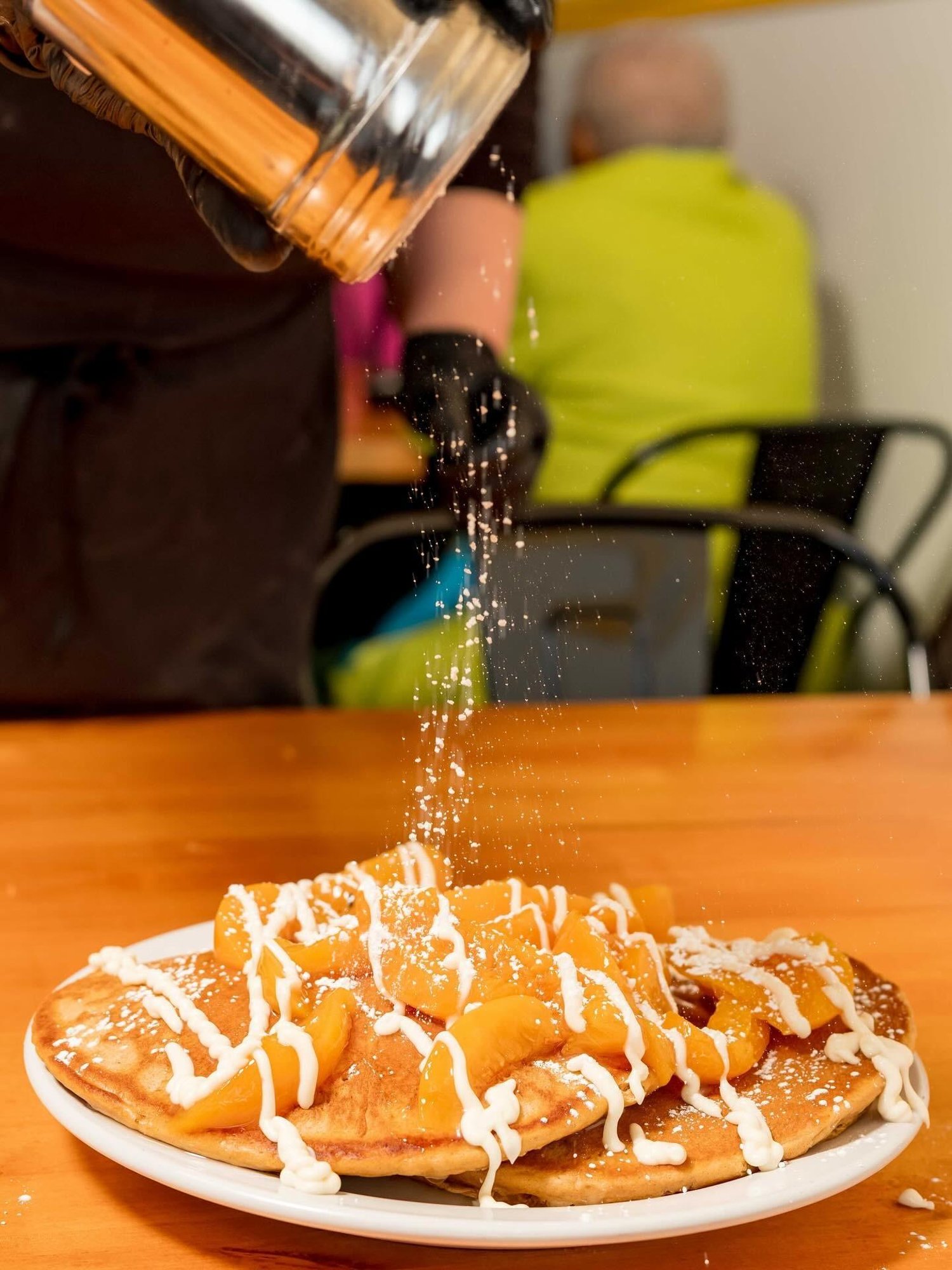 Peach please pancakes