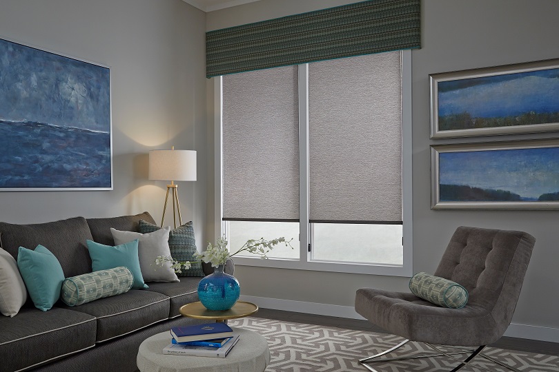 Go from daytime entertaining to movie night in no time. Enjoy your light-filtering Roller Shades to block out unwanted light, and hide your shades with a decorative Valance to accent the view.  RollerShades  ShadesOfBeauty  CustomValance  FreeConsultation  WindowWednesday  BudgetBlindsOfTysonsCorner