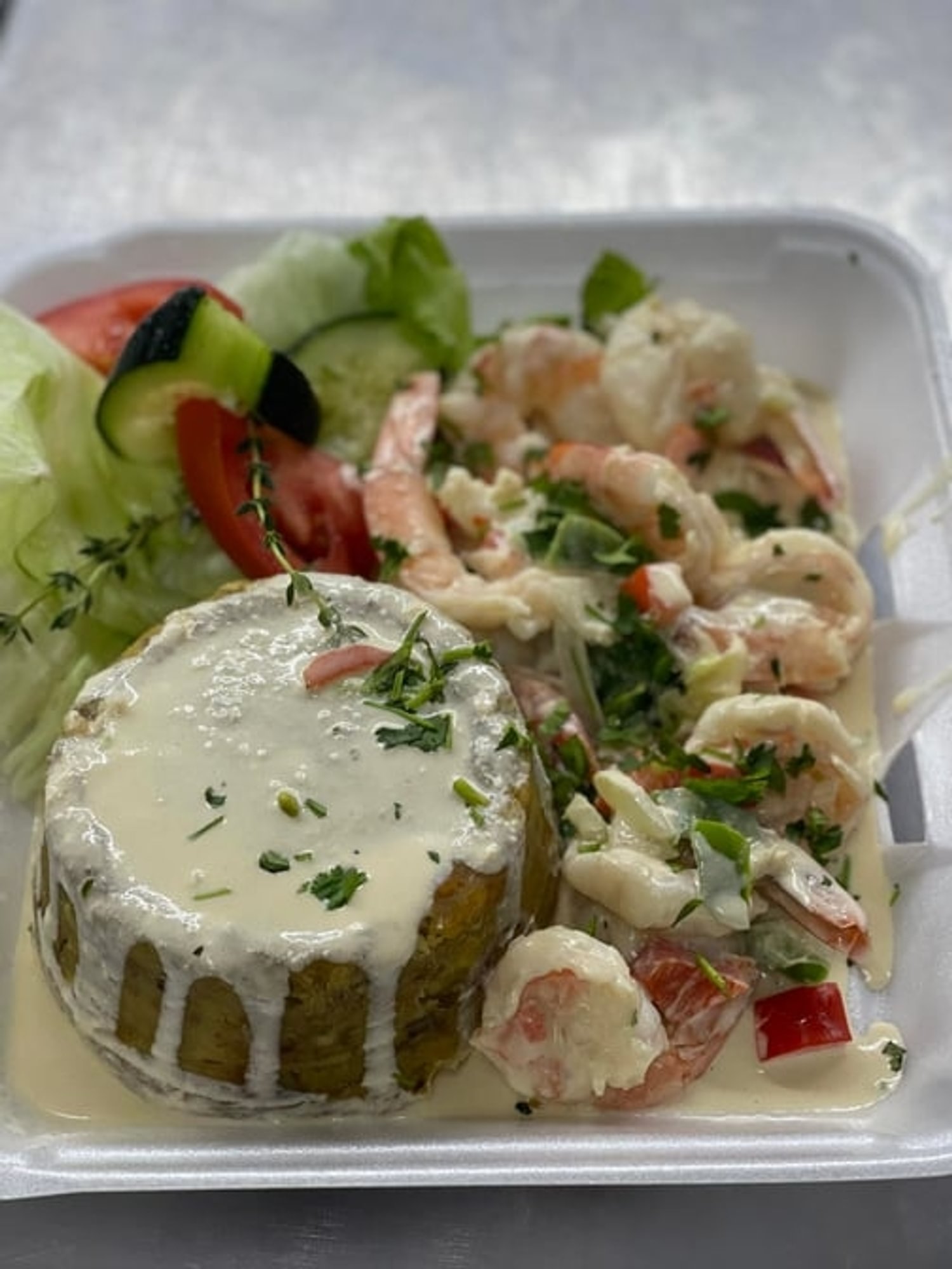 Mofongo Camarones a la Crema