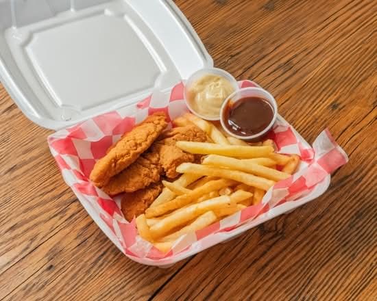 BBQ Chicken Fingers with Fries