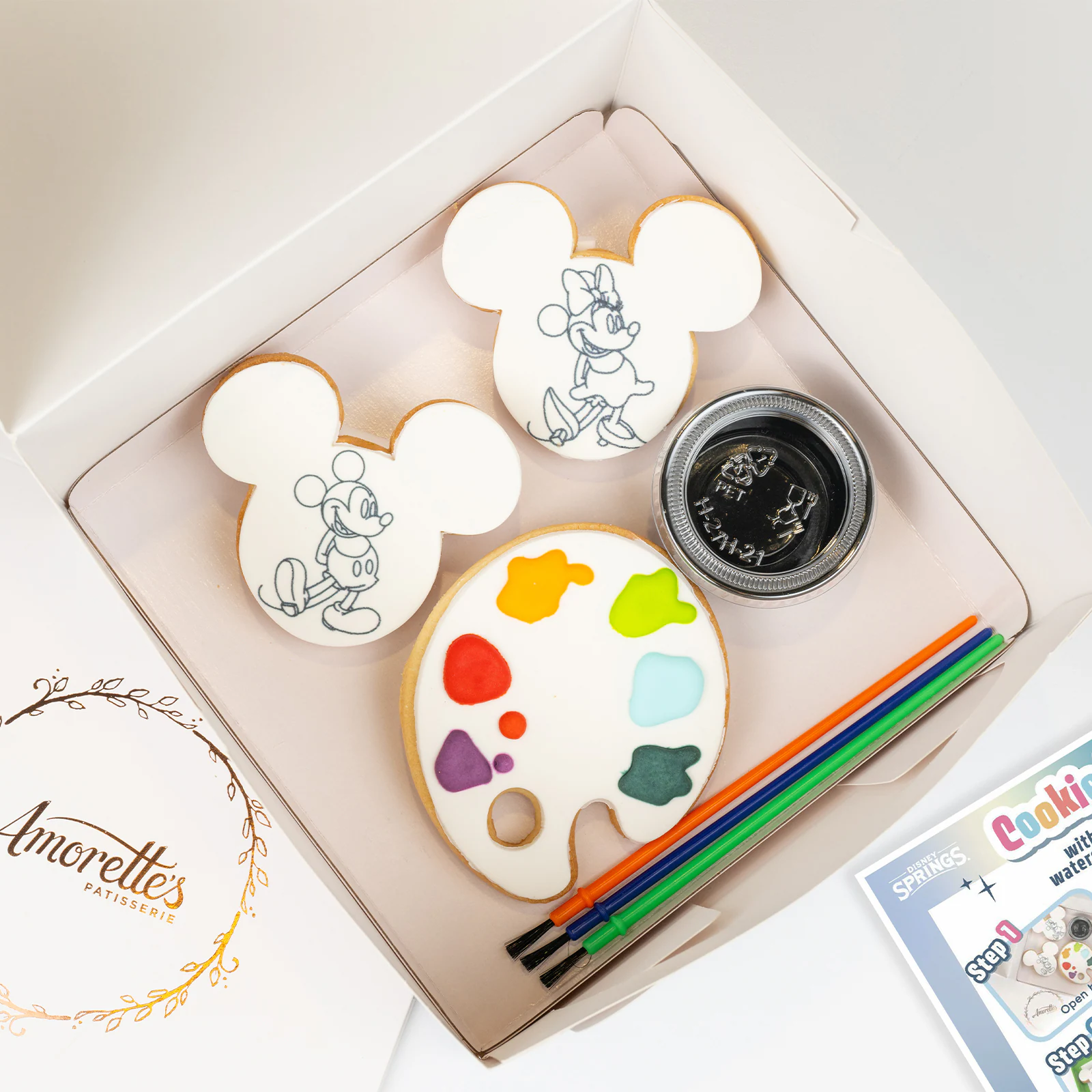 Mickey and Minnie Cookie Art with Edible Watercolor Paints