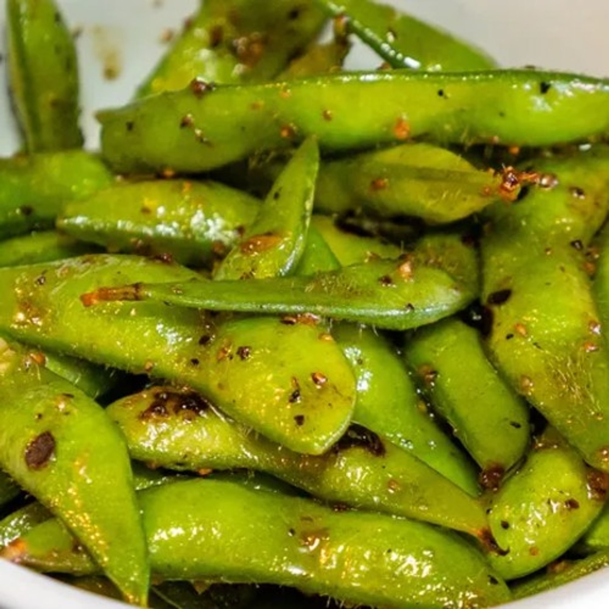 Grilled Garlic Edamame