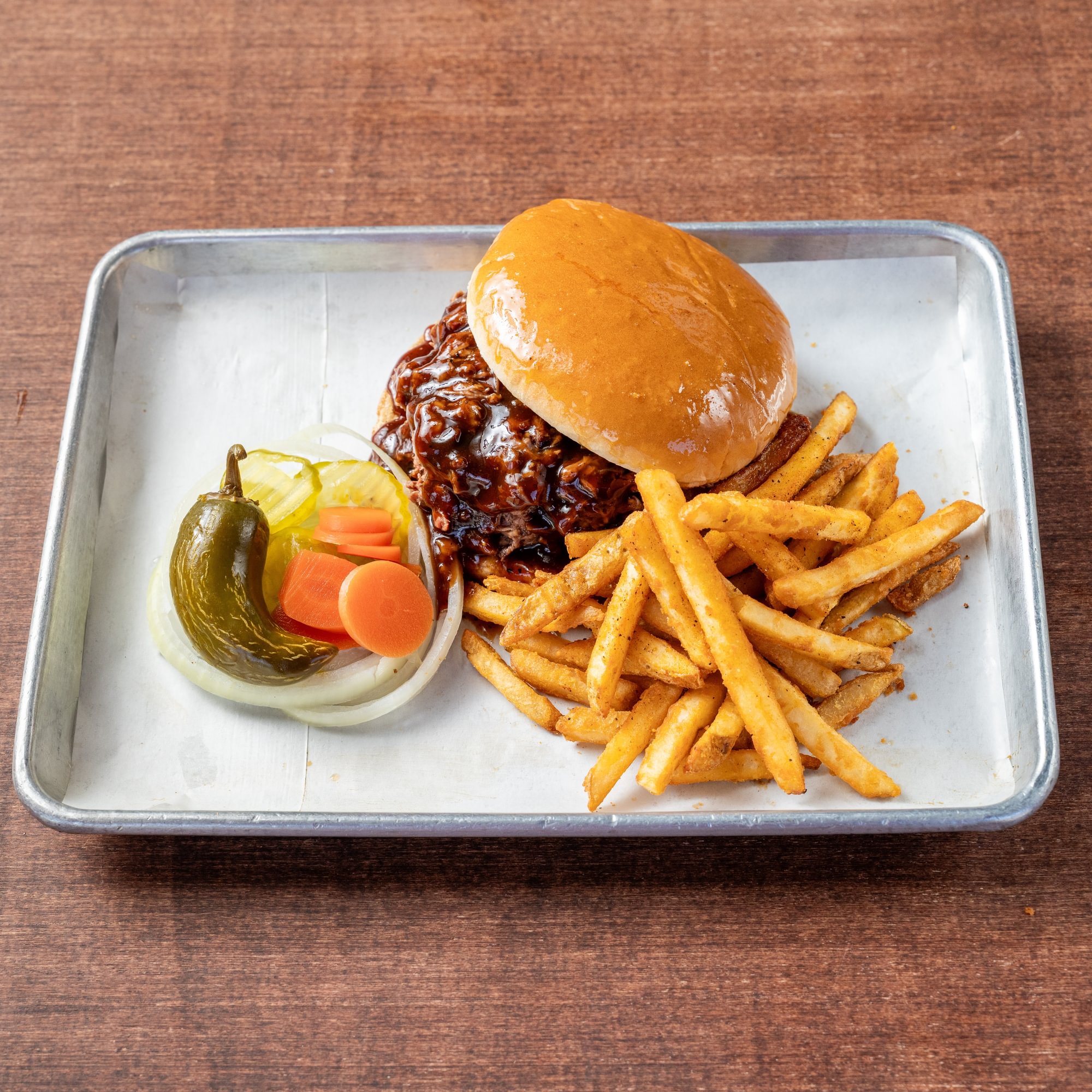 Augie's Chop BBQ (100% Brisket) Sandwich Combo