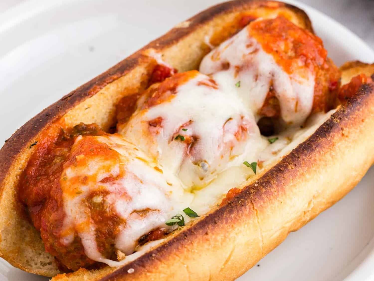 Meatball Sub Sandwich on Hoagie Bun
