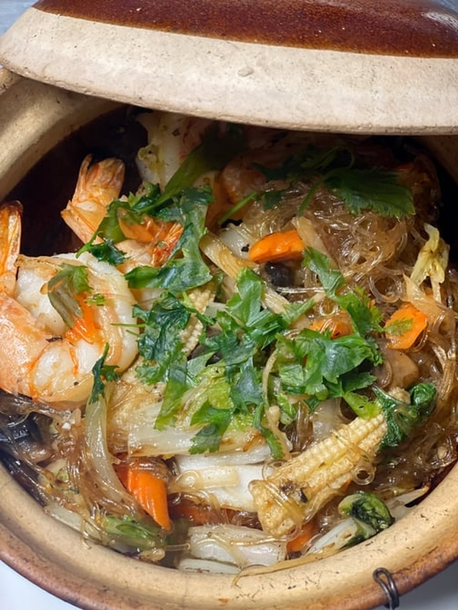 Jumbo Shrimp In Clay Pot