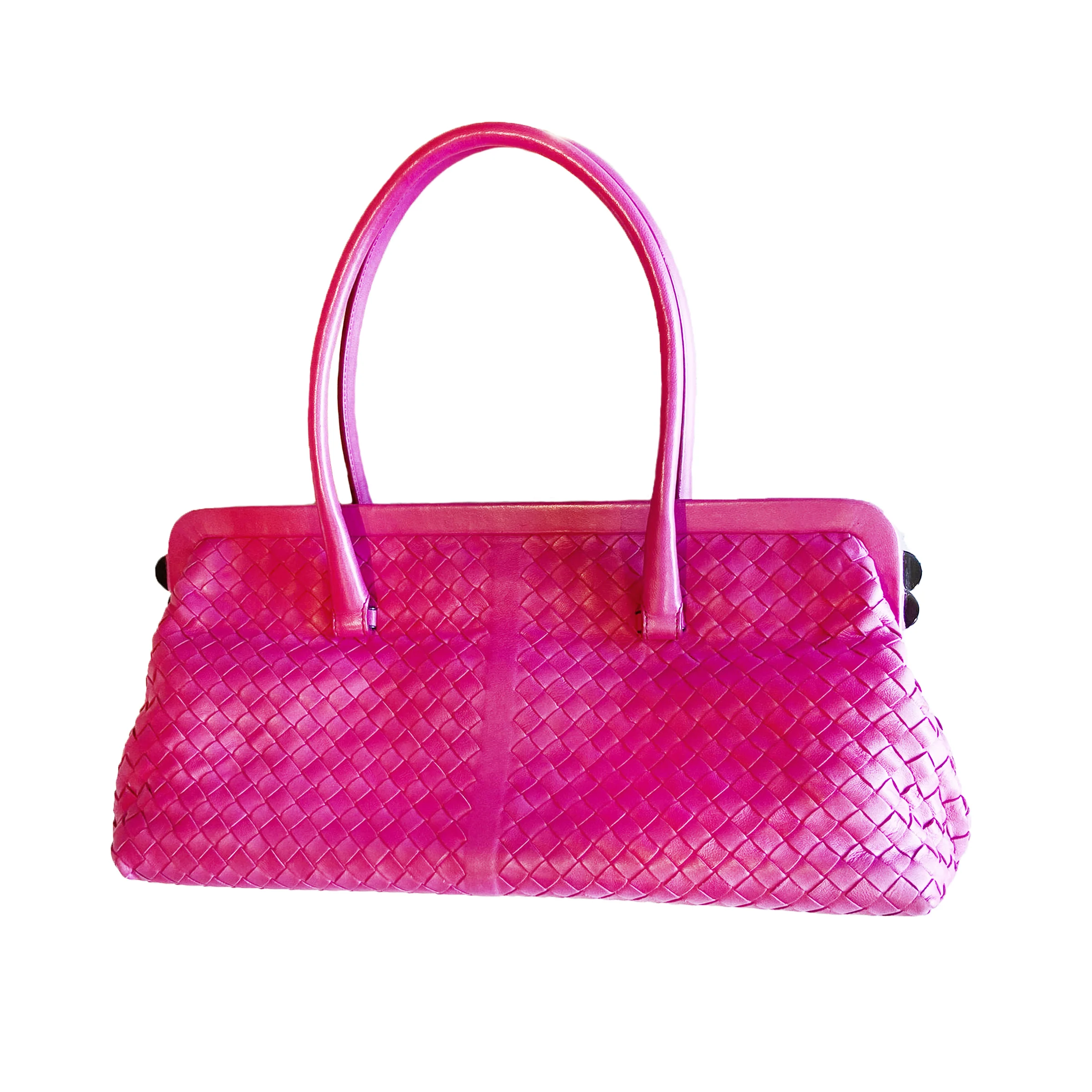 Bottega Veneta Intrecciato Kisslock Shoulder Bag