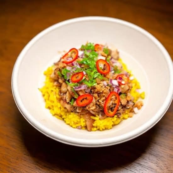 Sisig- Crisp Pork Hash with Rice