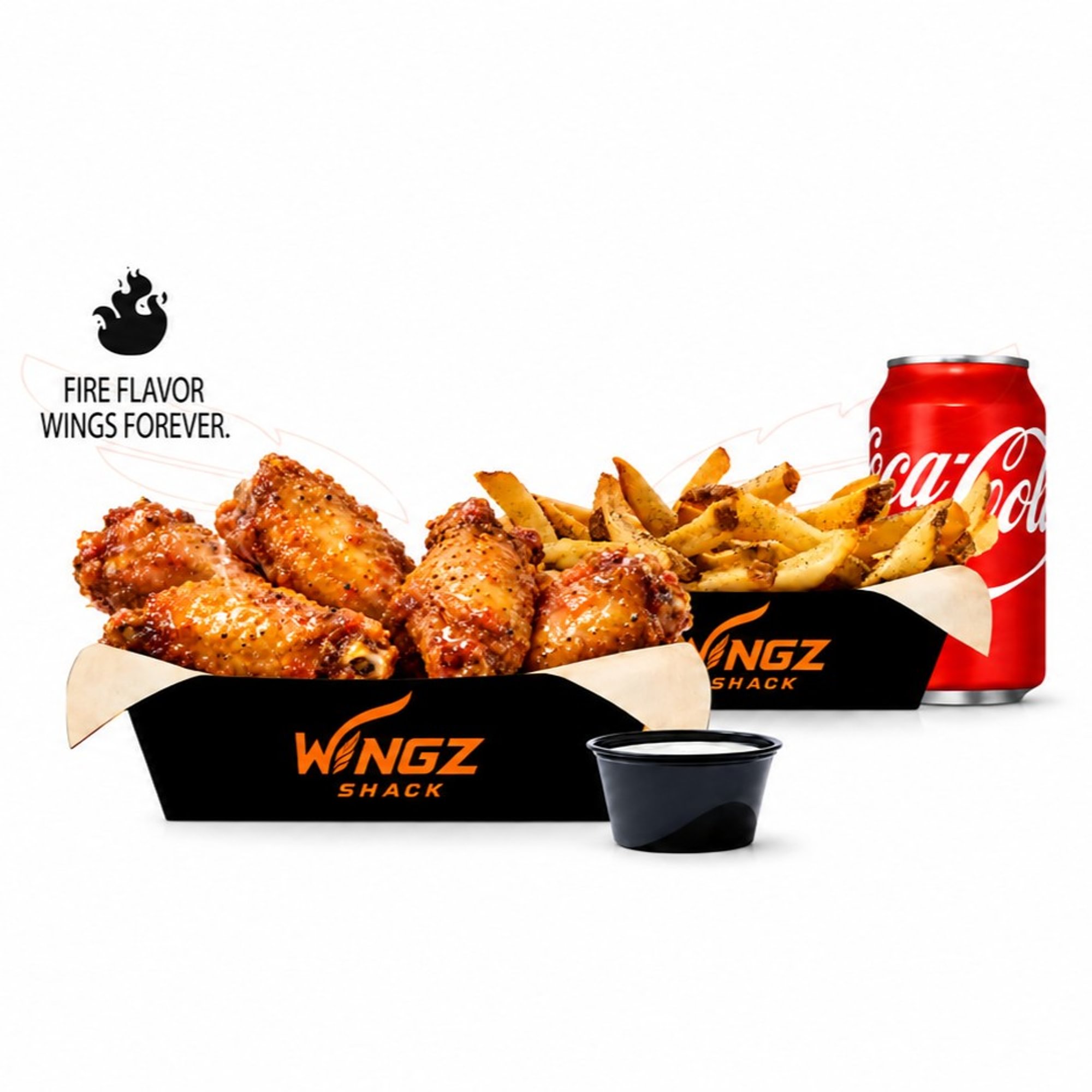 6 Jumbo Wings, Fries and A Drink