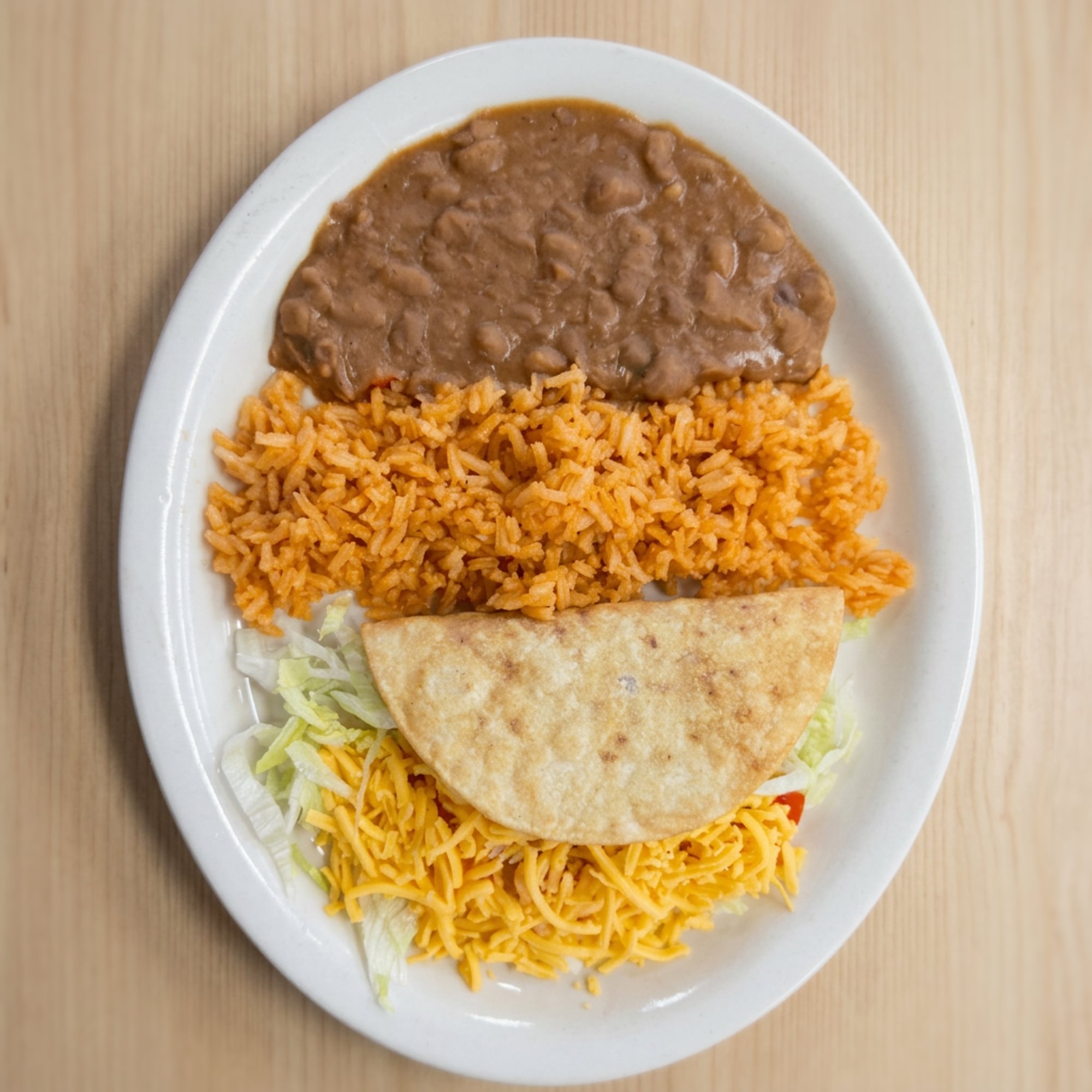 Kids Crispy or Soft Taco with Rice & Beans