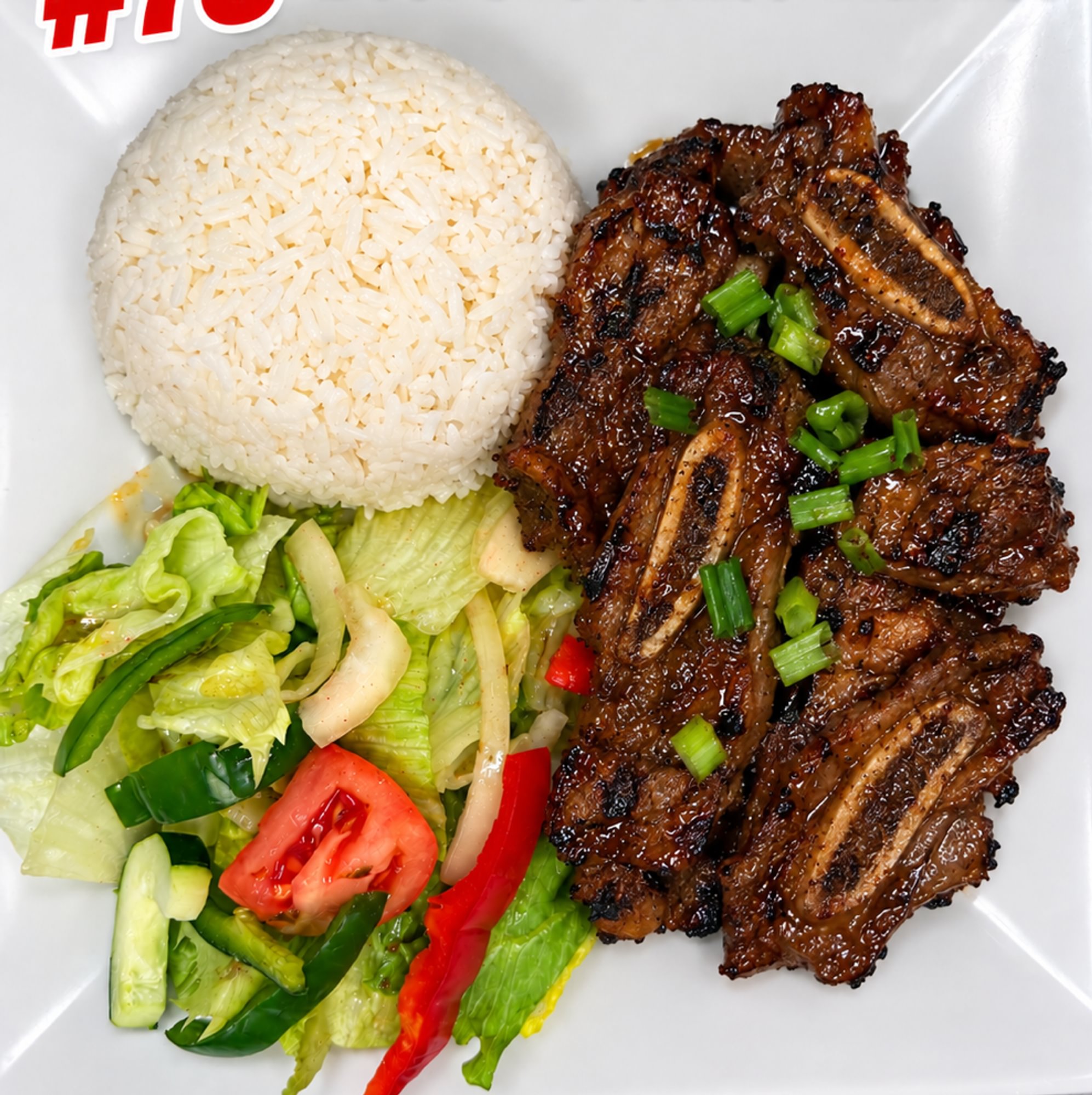 78. Grilled Beef Short Ribs with Steamed Rice / Cơm Sườn Bò Nướng