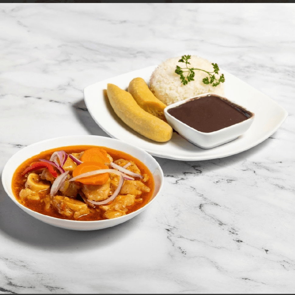 Ragoue and Boiled Plantain only