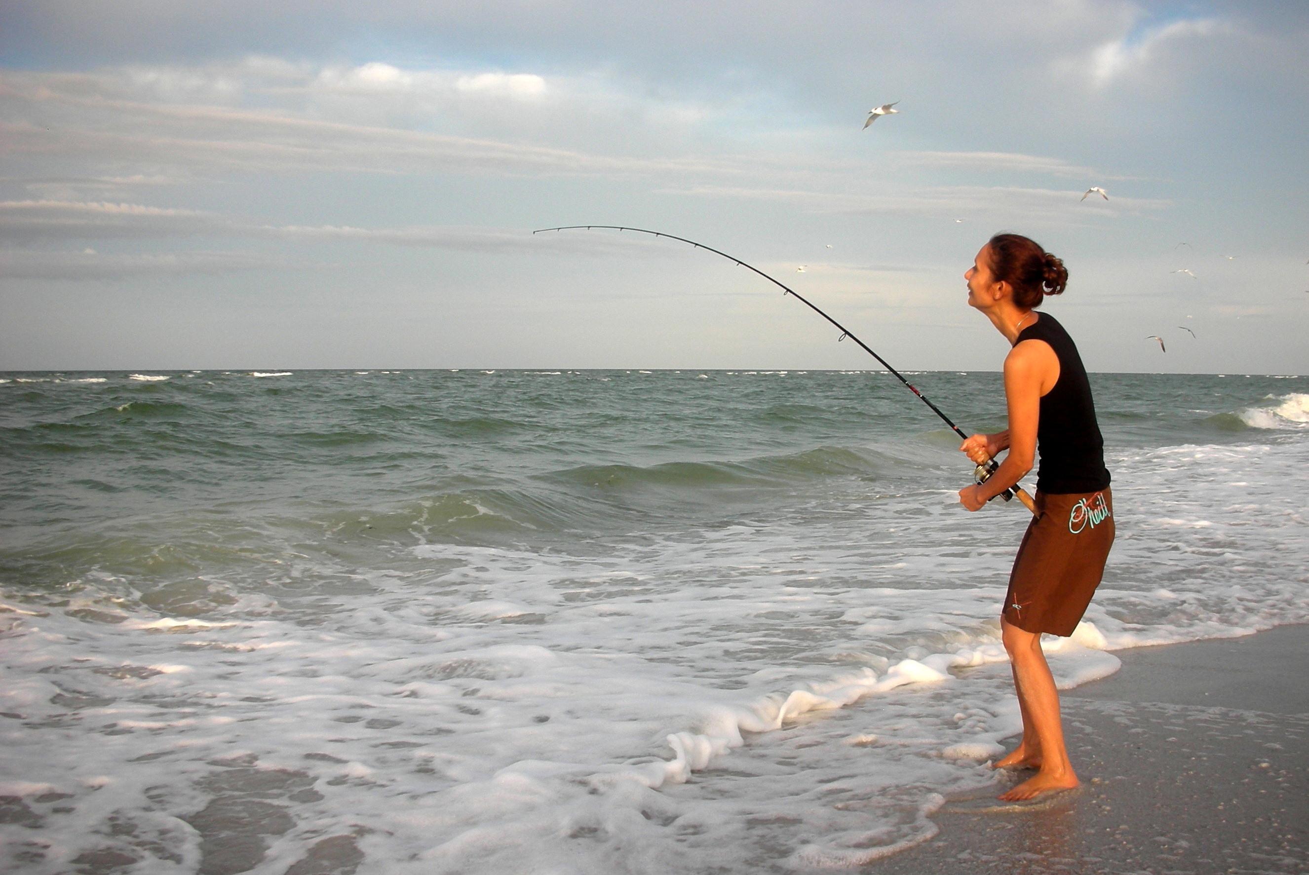 Fishing off the beach is a great way to spend your vacation in Boca Grande!