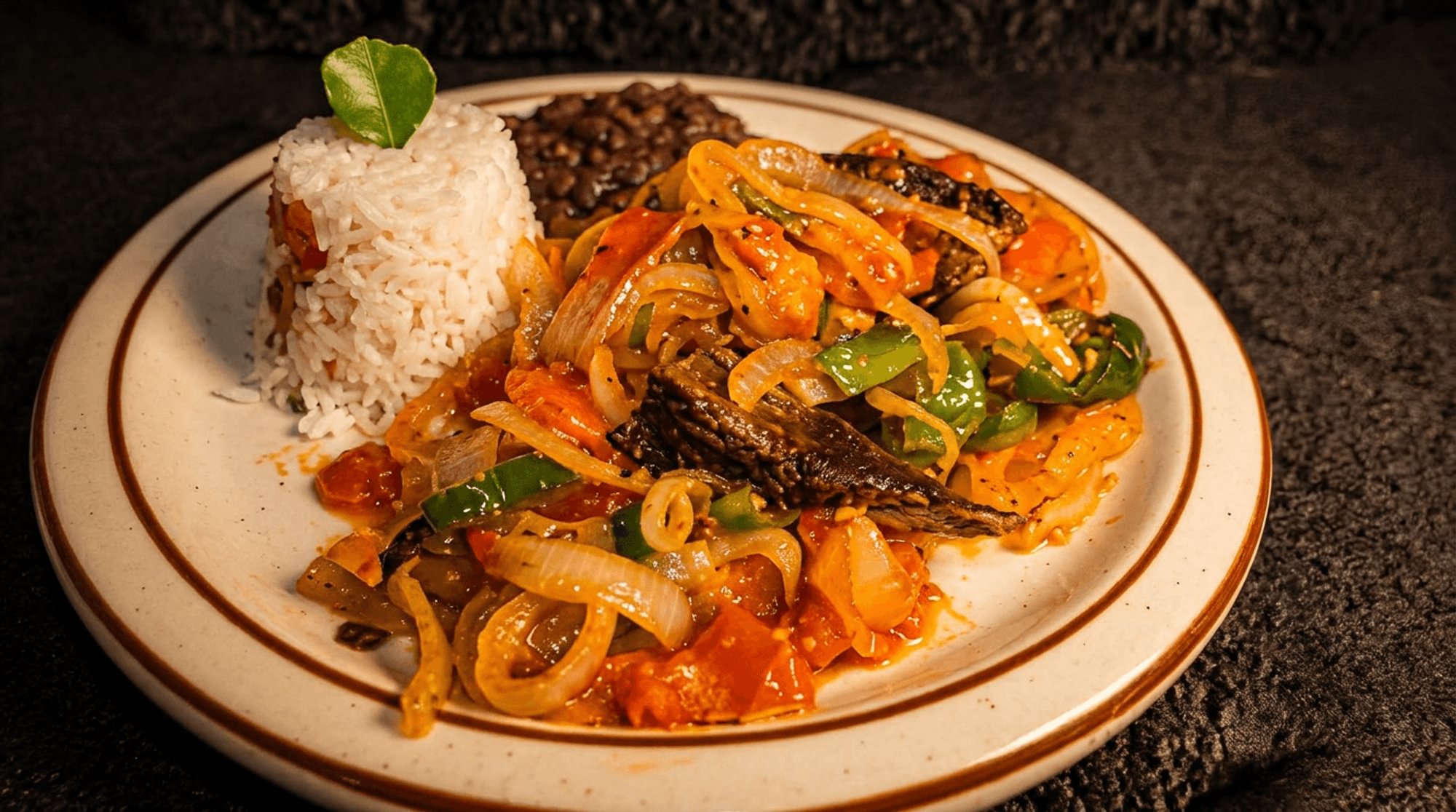 Bistec Encebollado (Lunch)