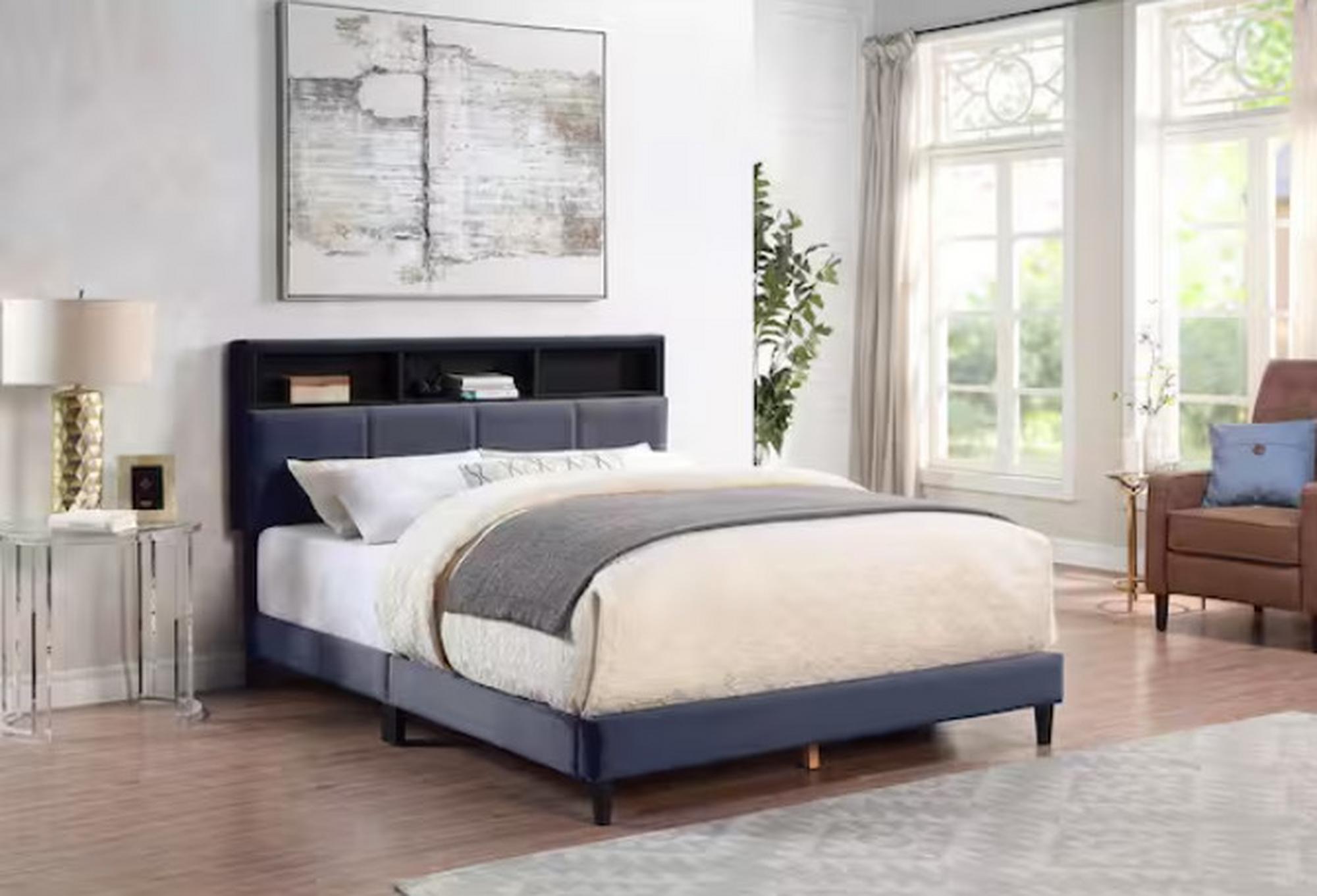 Full Crestwood Bed w/ Storage Headboard - Gray