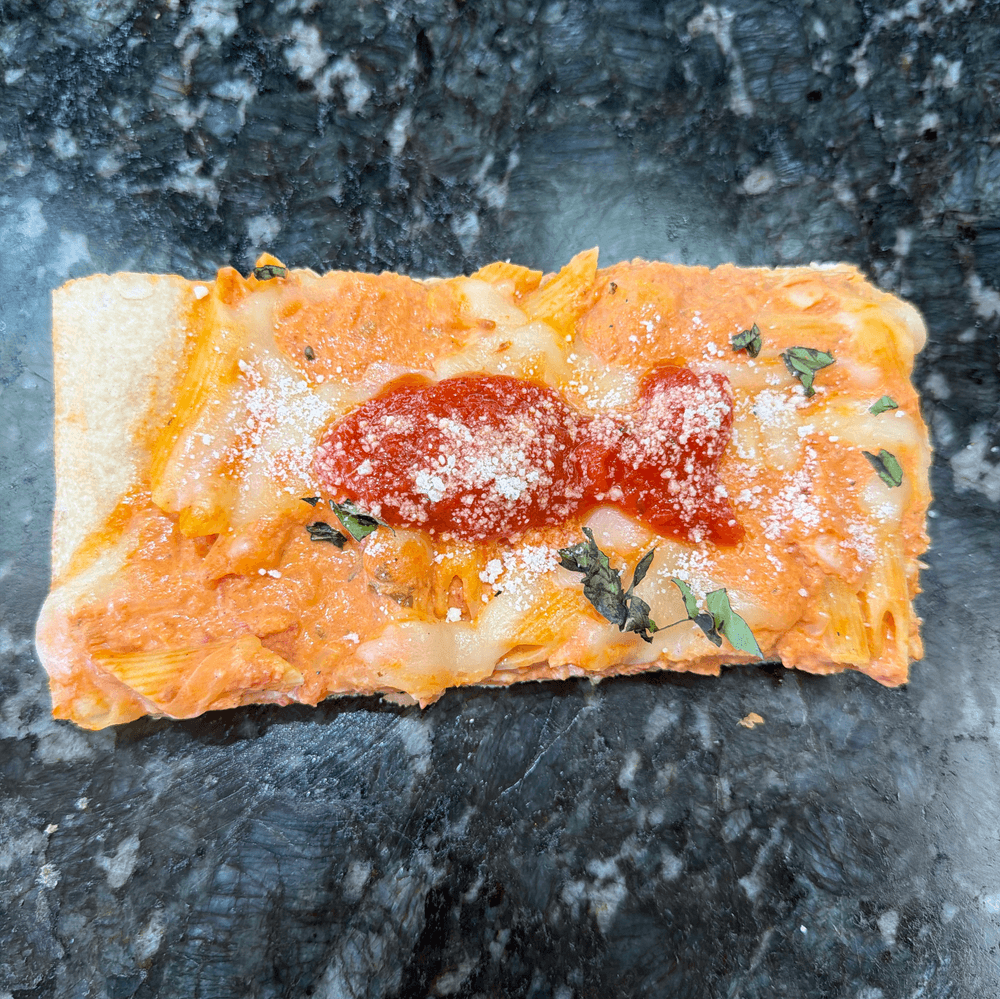 Baked Ziti Pizza Slice