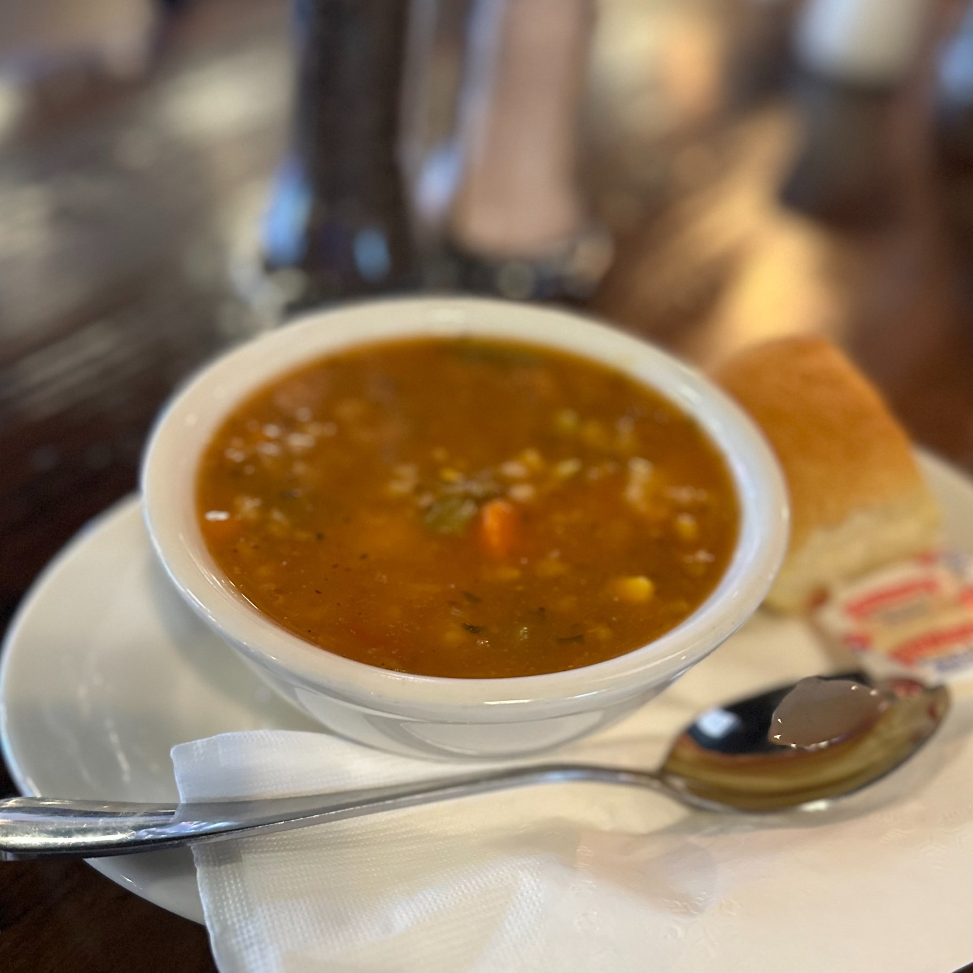 Vegetable Soup & Roll Bowl