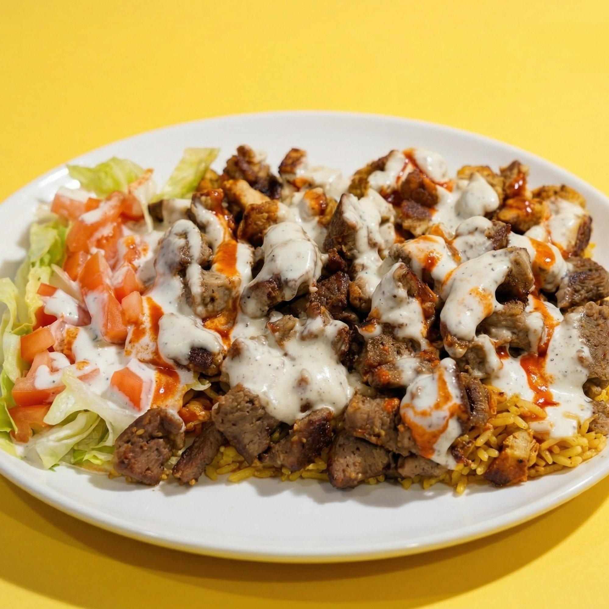 Chicken & Lamb Over Rice + Small Fries Special