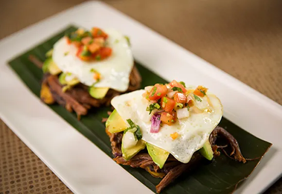 Brisket Tostones Stack
