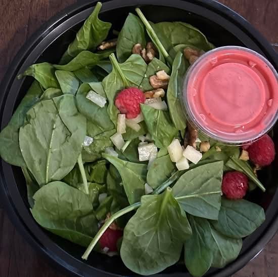 Spinach Walnut & Homemade Raspberry Dressing Salad